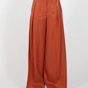Pantaloni con pence e gamba larga in tessuto lyocell - Laura