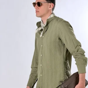 Camicia Coreana testurizzata