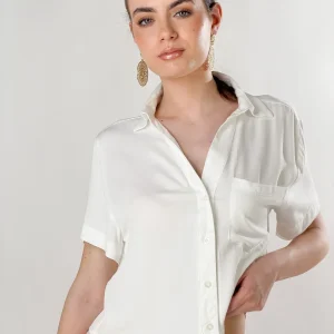 Camicia crop mono taschino