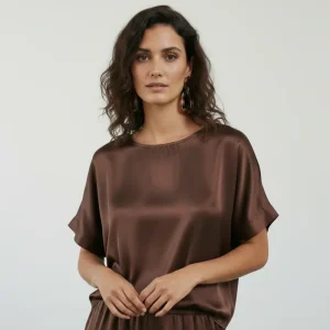 Maglia boxy in raso