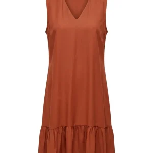 Abito midi giromanica con scollo a V