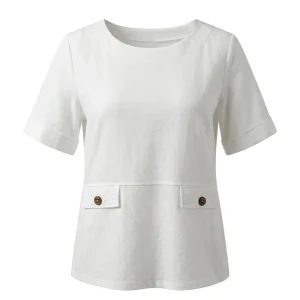 Blusa girocollo e dettaglio