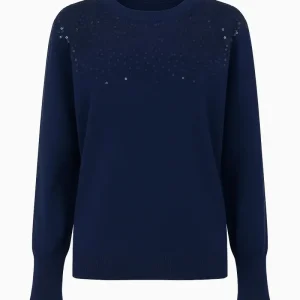 Girocollo con applicazione di paillettes