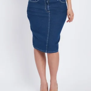 Gonna in denim con spacco posteriore DENIM