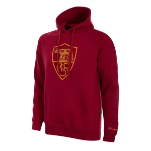 Felpa con cappuccio logo Crest AS Roma Heritage Collection, Uomo, Rossa