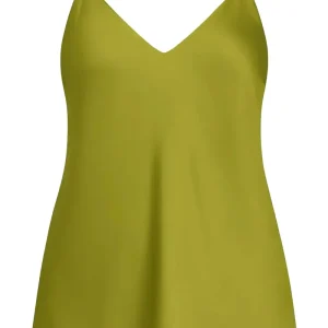 Top in raso con scollo a V e bretelle regolabili